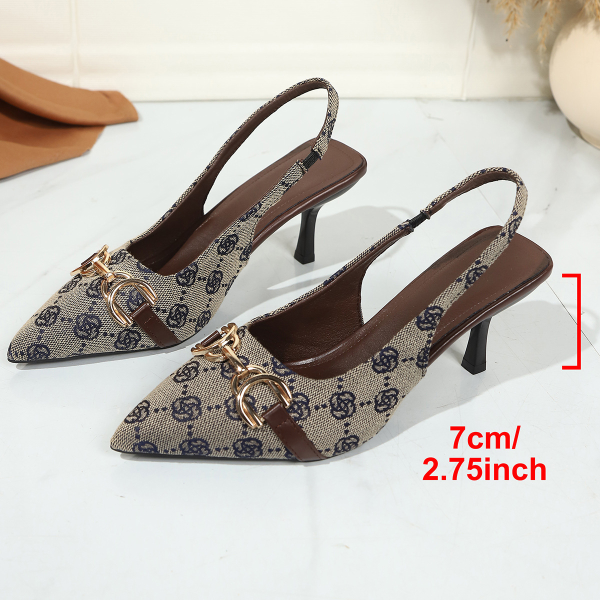 Sandalias de Tacón Alto con Plataforma de Tejido y Caucho, Tacón Fino, para Verano image 9