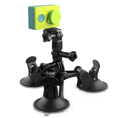 Car phone holder: windshield sucker base strong - three-suction-cups-long-and-short-arm-set