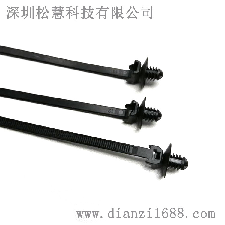 台湾KSS插鞘式扎带PCV-200 尼龙66插销式扎带 固定式扎线带