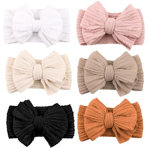 Elastic soft bow headband with bow tie, suitable for newborns, infants, toddlers, and baby girls