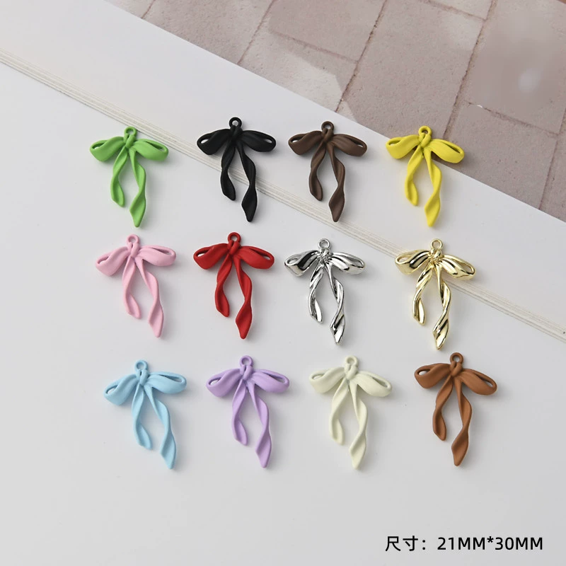 Metal pendant with bow, earrings, bracelet, necklace, accessory, accessories, simple and elegant design, DIY