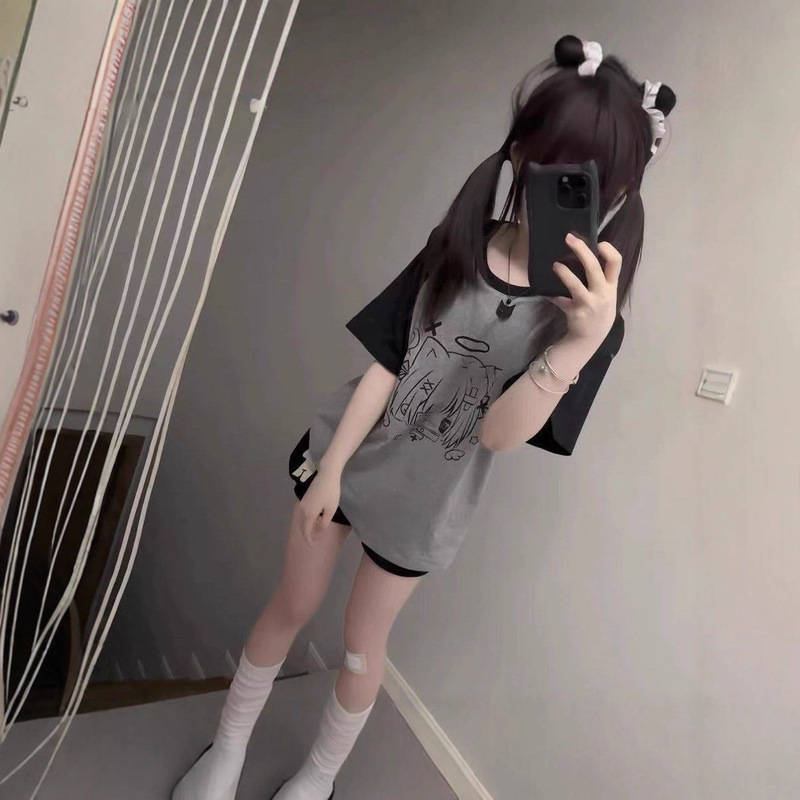 Japanese Cute Design Versatile Women's T-Shirt Summer New Niche Soft Girl Subculture Loose Versatile Trendy Top for Women Japanese Cute Design Versatile Women's T-Shirt Summer New Niche Soft Girl Subculture Loose Versatile Trendy Top for Women
