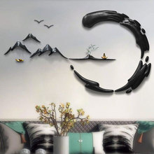 新中式山水壁挂家居装饰 客厅禅意墙面装饰陶瓷挂件沙发背景墙饰