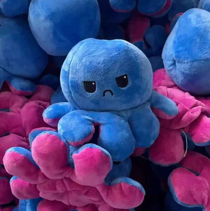 Flip Octopus Doll, Reversible Octopus Plush Toy, Double-Sided Doll, Cute and Reversible