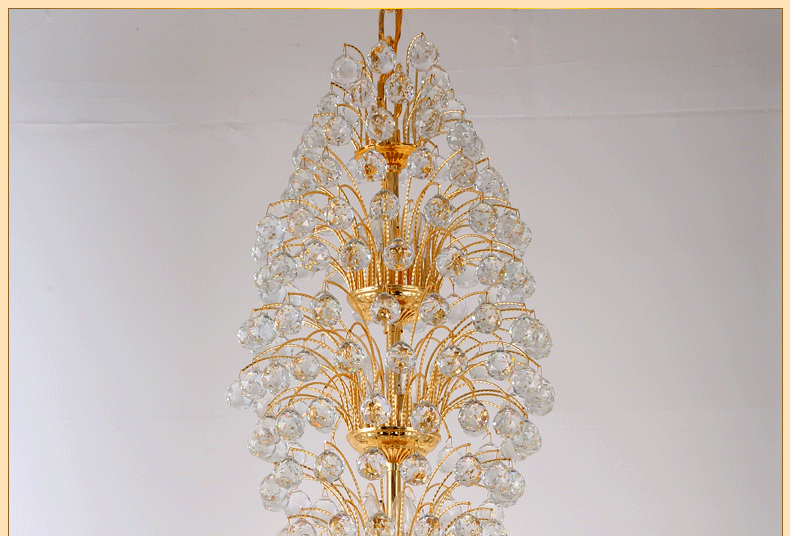 MANOY YUHOUSE 复式楼大吊灯欧式别墅客厅水晶灯现代简约轻奢大厅中空挑高长吊灯