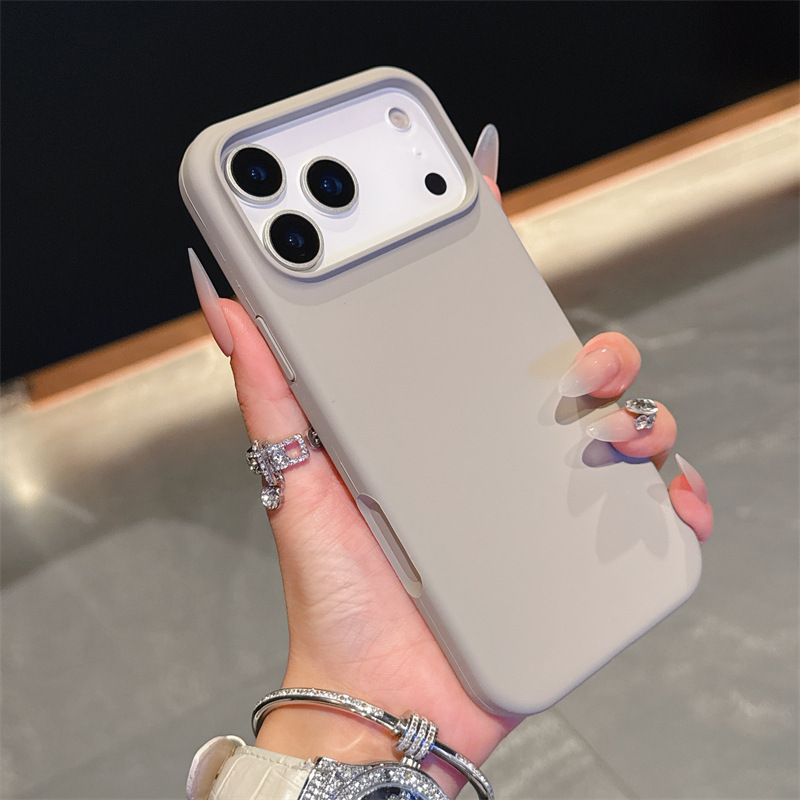 适用iPhone17PROMAX手机壳液态硅胶苹果17简约纯色带AI按键保护套|undefined