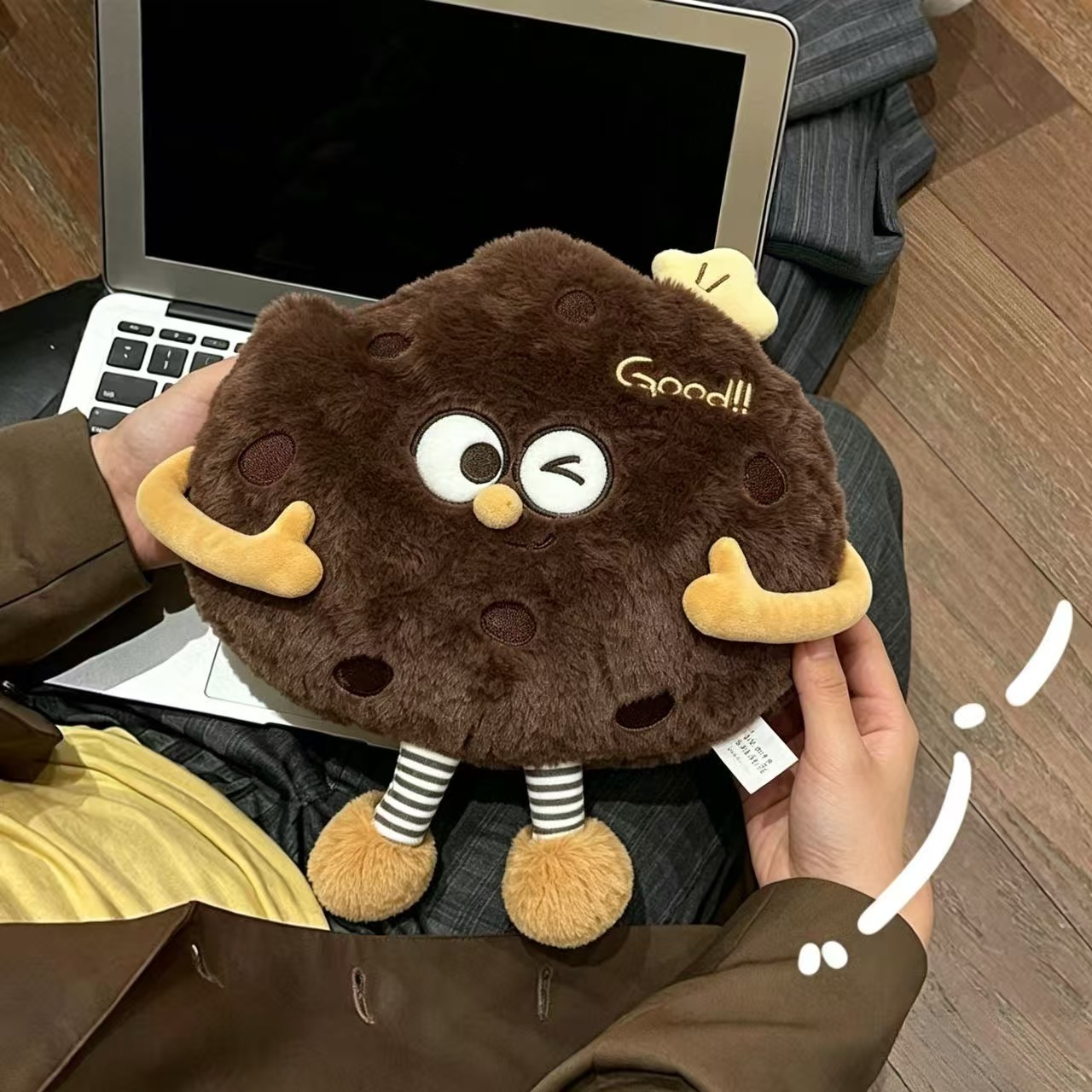 쿠키 토스트 캐릭터 충전식 온수주머니 손난로 털커버