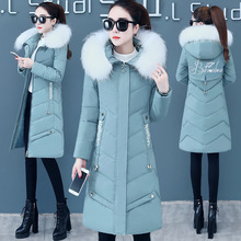 品牌反季25新款正品羽绒棉服女中长款冬季加厚保暖大毛领棉衣外套