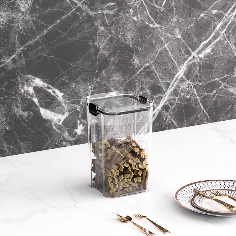 Tanque de sellado granos de granos de cocina almacenamiento tanque de plástico transparente de grado comestible bocadillos de productos secos tanque de almacenamiento de té