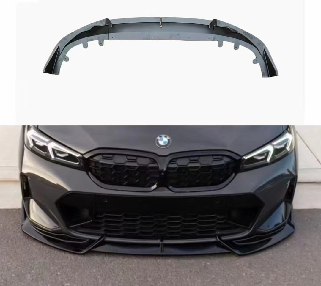 Suitable for 2023-2026 Bmw 3 Series Late-Model G20/G28 Blade-Style Front Lip and Front Bumper Bar in Glossy Black Carbon Pattern