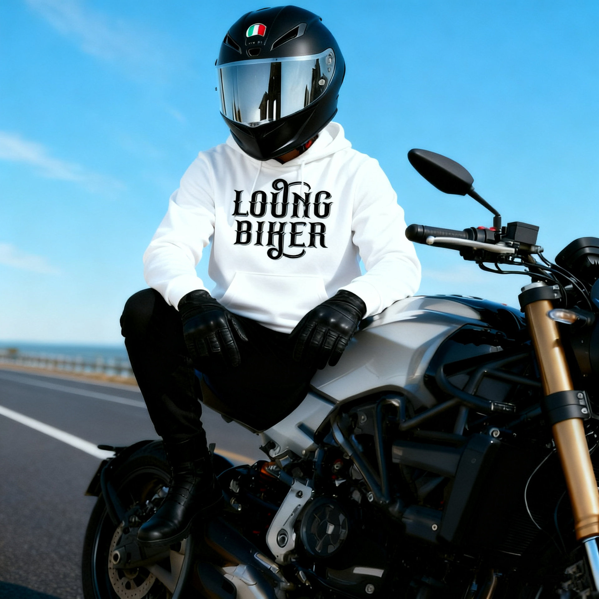 LOONG BIKER motocicleta que monta suéter protector chaqueta de los hombres con capucha de algodón elástico ropa de coche Otoño e Invierno forrado de lana