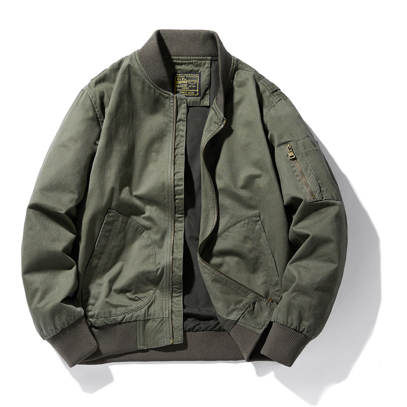 2023 de primavera y otoño transfronteriza nueva Chaqueta de algodón puro de los hombres de la Fuerza Aérea MA1 piloto de béisbol chaqueta suelta casual hombres