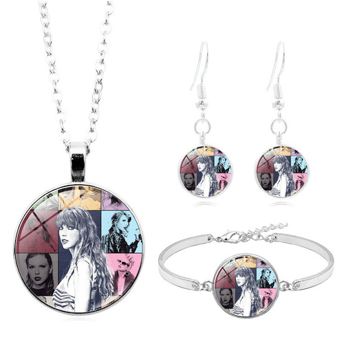 Taylor Swift necklace set Taylor Swift European and American fashion bracelet earrings jewelry set
