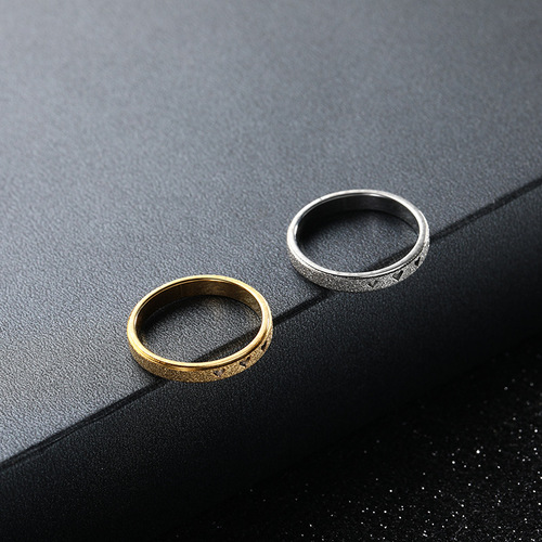  new factory direct supply simple frosted hollow three hearts female individually packaged couple rings