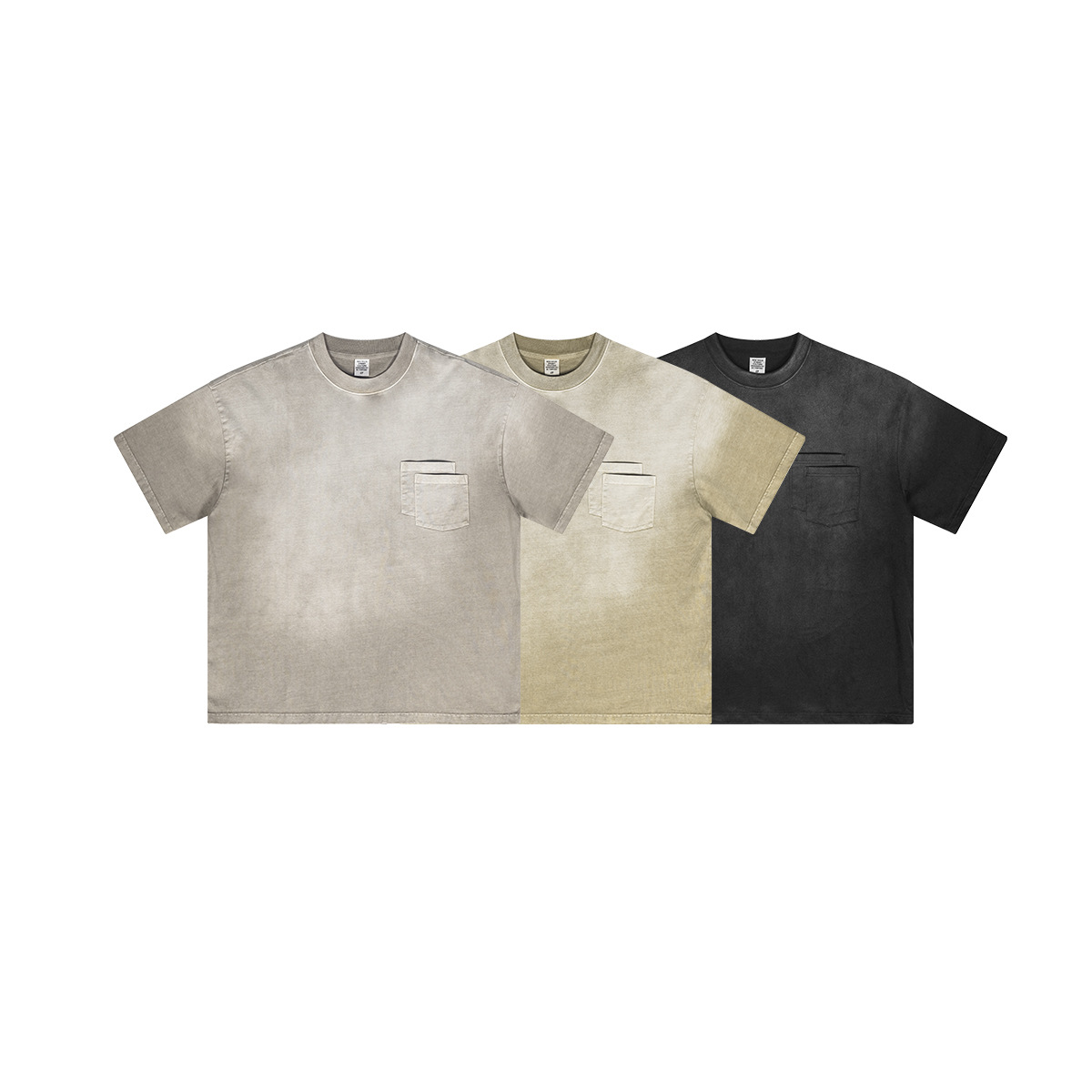 2025 primavera y verano marcas de moda estadounidenses juveniles relajadas retro hacer viejas mangas cortas de alta calidad T-shirt de tendencia callejera para hombres