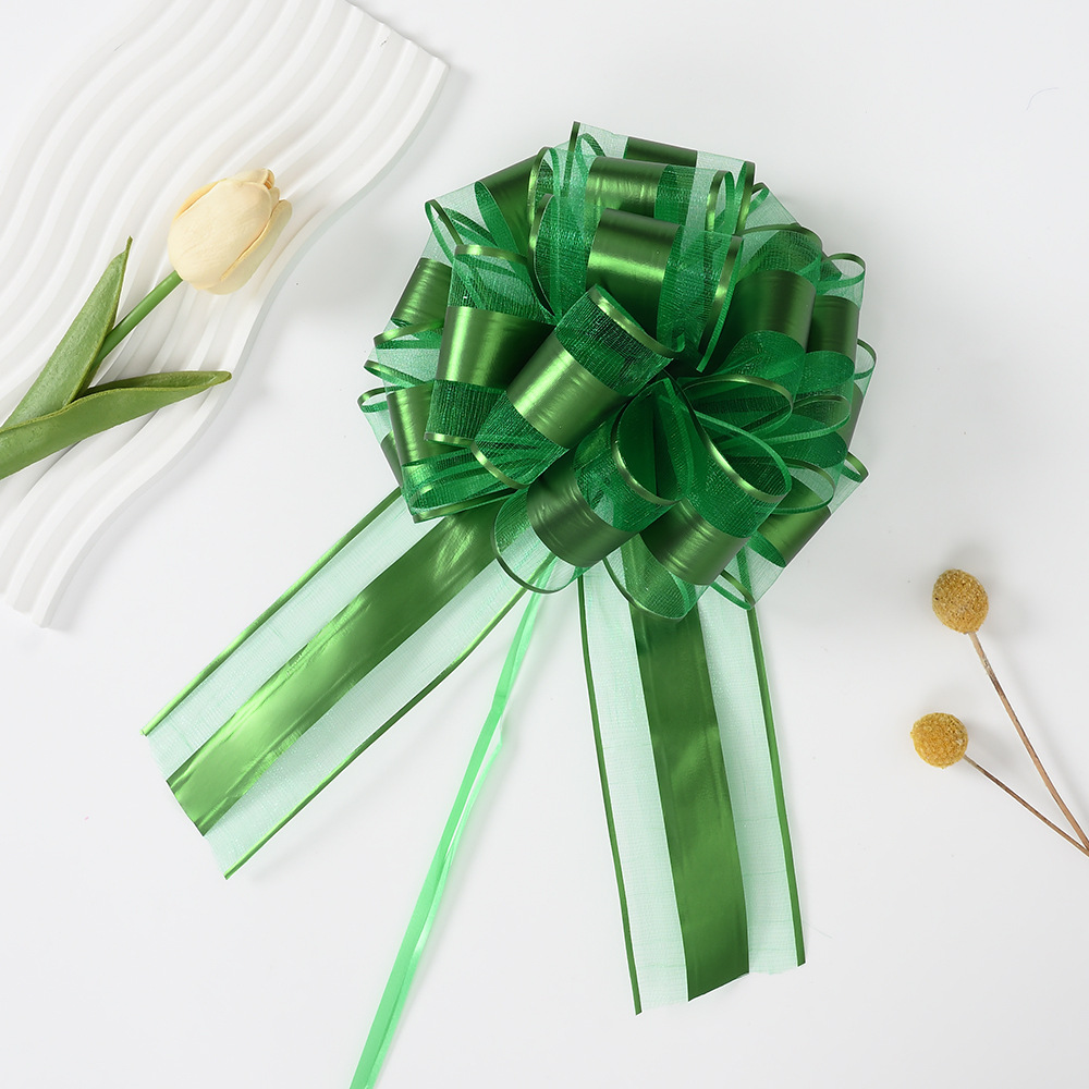 Nuevo 70 nieve mate ajustable bola de flores de Navidad embalaje de regalos de color esférico de color metálico dibujo cinta 7 pulgadas