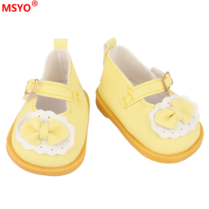 18 pulgadas American Girl muñeca zapatos 43cm muñeca lindo arco amor lentejuelas zapatos muñeca zapatos de lona