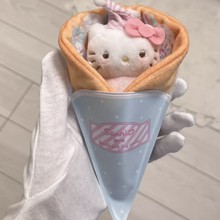 中古HelloKitty可丽饼 华夫饼Kitty毛绒摆件可爱打瞌睡 Kitty玩偶