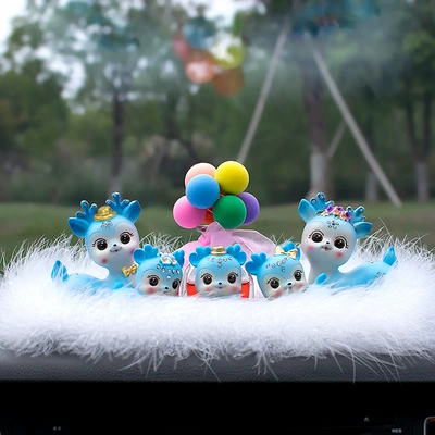 New Diamond-embedded all the way safe deer car perfume seat cute car decoration creative goddess car decoration (Perfplant seat) - lu-dad-lu-ma-3-baby-wool-pad-confession-balloon