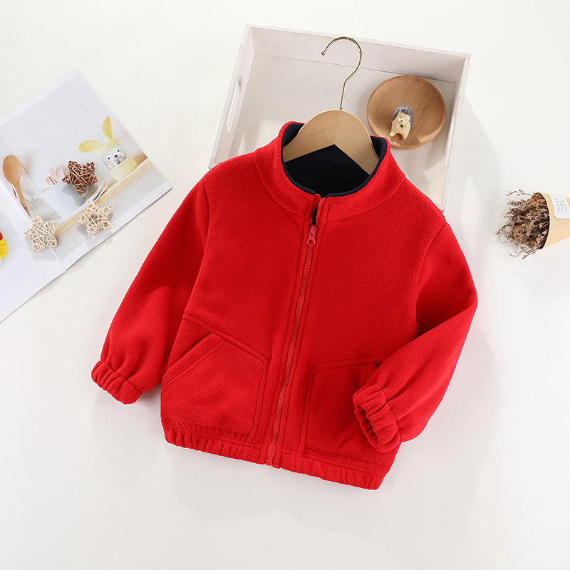 Abrigo para niños primavera y otoño niños y niñas polar Fleece Top nuevo invierno mediano y grande Niños bebé fleece engrosado suéter