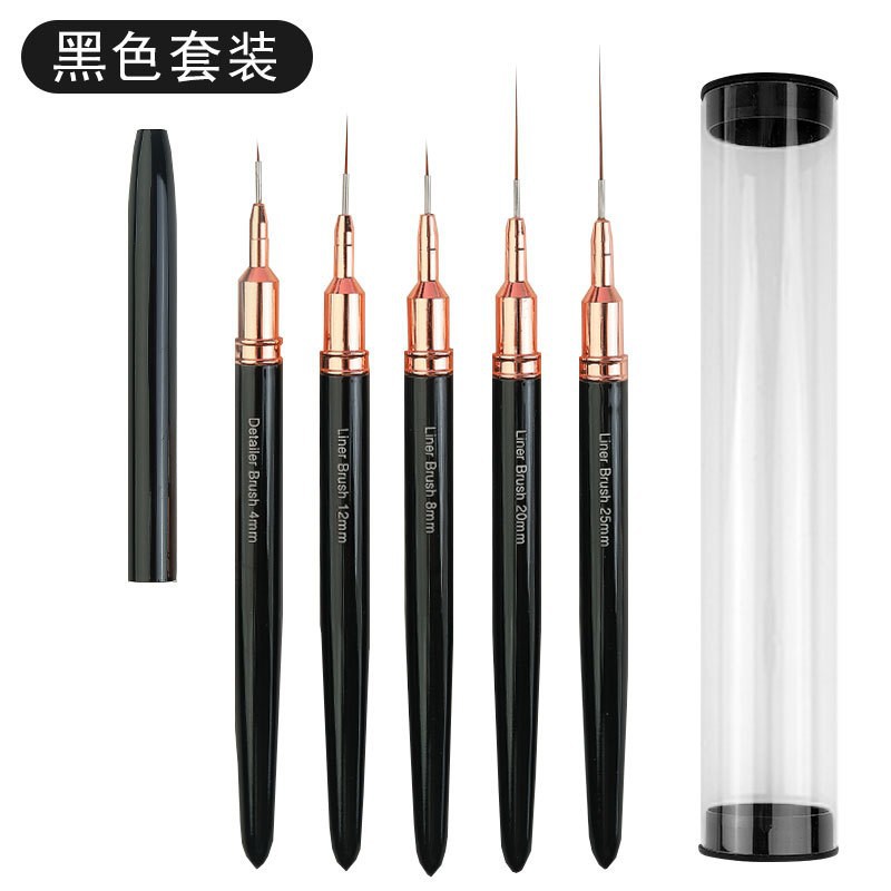 Pluma de uñas transfronteriza traje de pincel de dibujo varilla de metal con tapa pluma de dibujo ultrafino pluma de pintura suministro directo de fábrica al por mayor