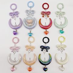アクリルメッキ月蝶ネクタイdiyブラインドケース萌え粒アクセサリー愛キーホルダーストラップ