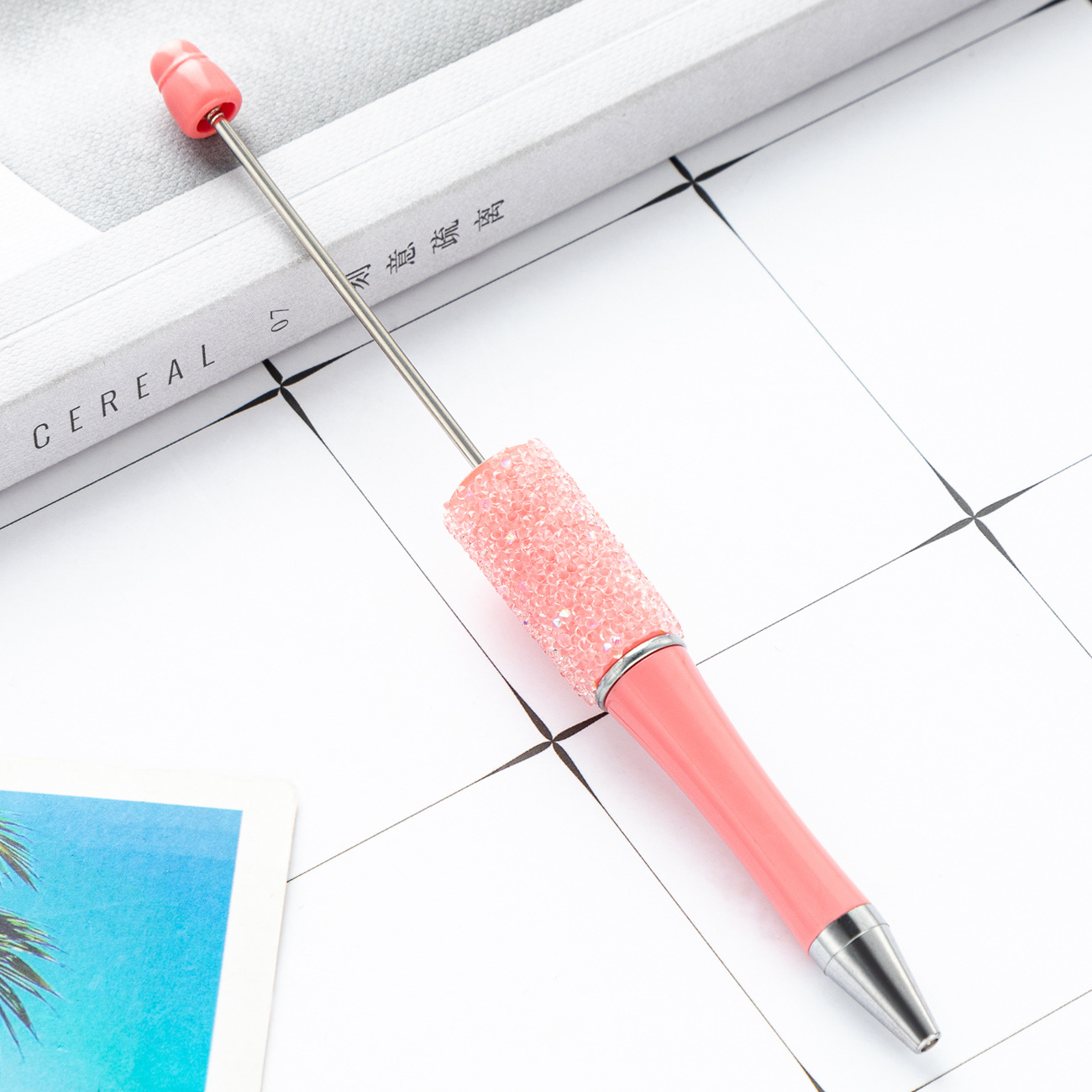 DIY bolígrafo de cuentas de azúcar creativo pegado a mano lleno de diamantes de plástico bolígrafo de regalo al por mayor