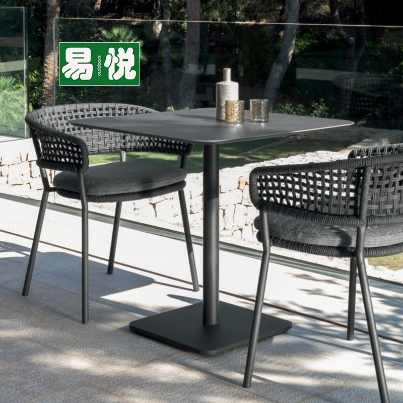 Nórdico tela de ratana al aire libre cama de cama villa piscina al aire libre jardín patio sofá hotel sofá creativo mesa de té combinación