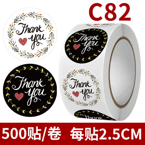 Wholesale foreign trade thank you thank you flower sticker self-adhesive sticker gift decoration label decoration