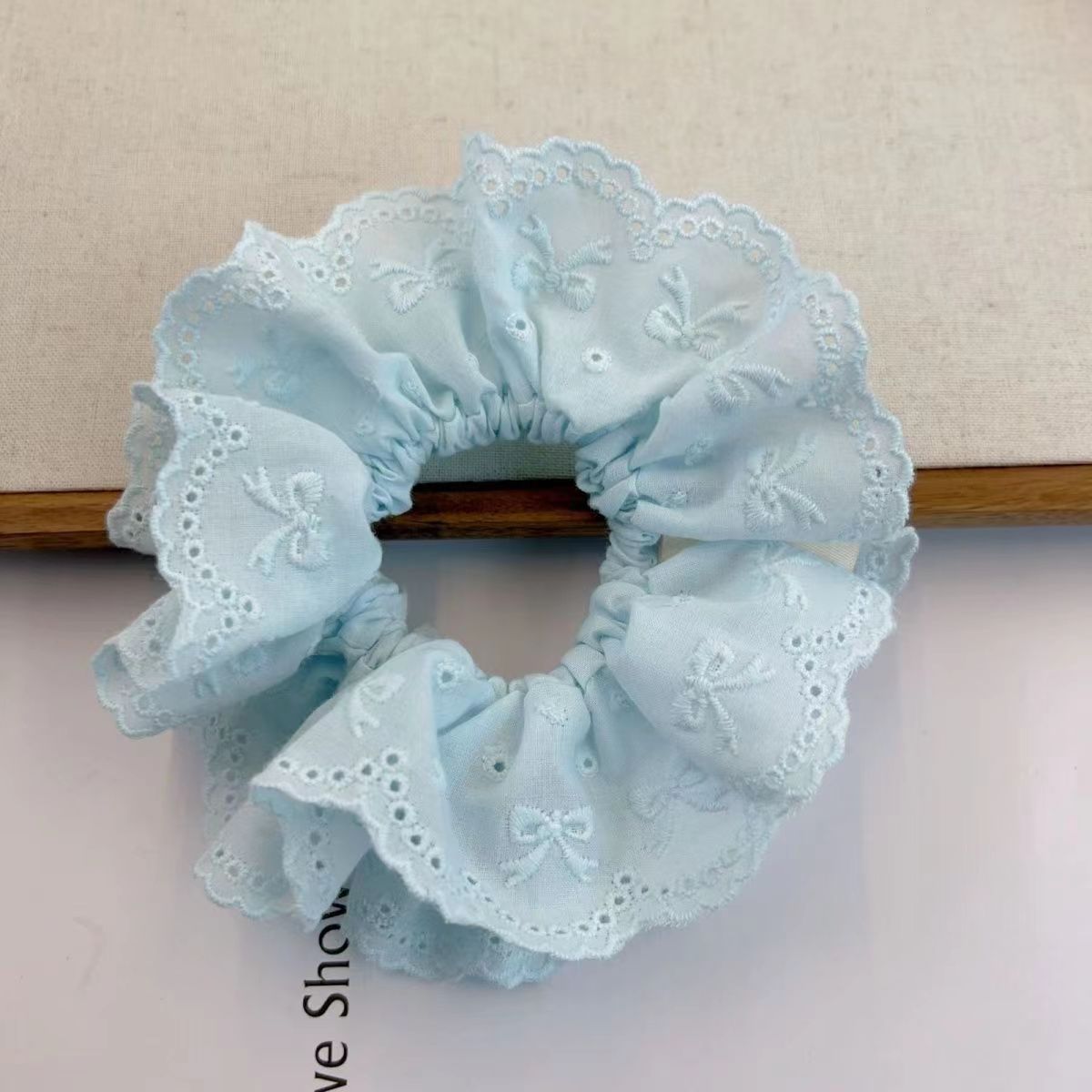 71＃双层刺绣蝴蝶结发圈【蓝色】