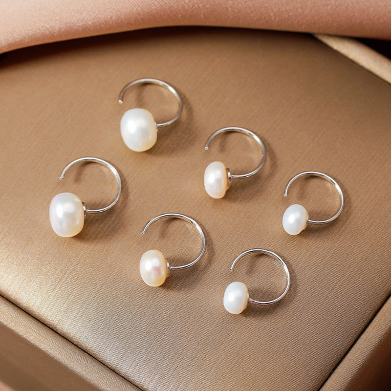 s999Pure silver pearl earrings for women with a niche temperament, light luxury, and high-end feel. Earrings for women with simple Korean style and cool style earrings