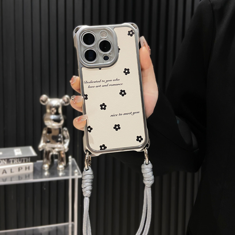 苹果17/16Promax挂绳款手机壳适用iPhone13/14ins风15斜跨保护壳|undefined
