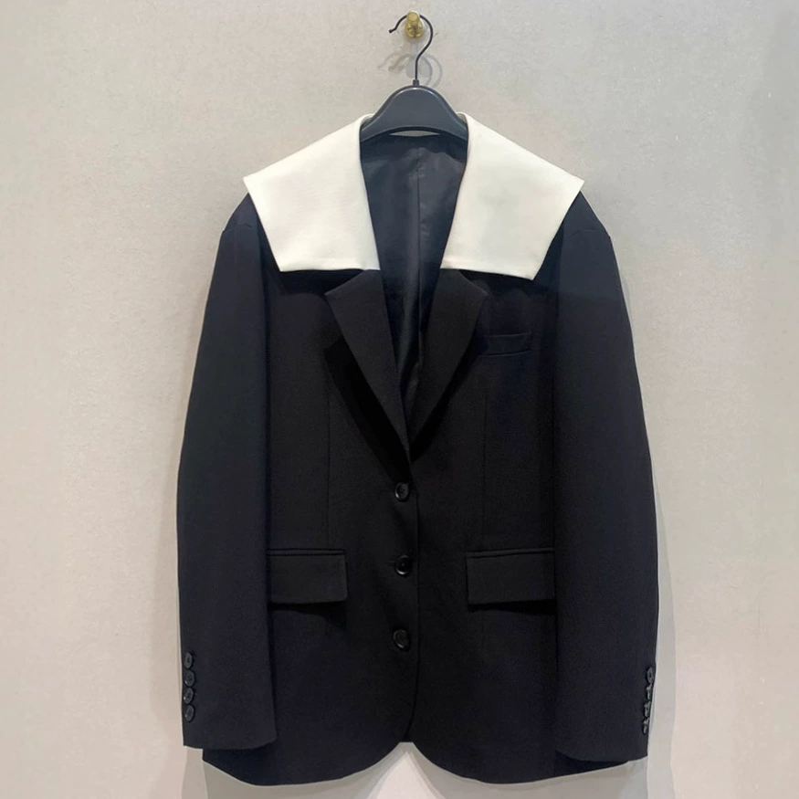 Сухие журавли весной и летом на улице ретро-шить трехмерное цветное пиджак с воротником