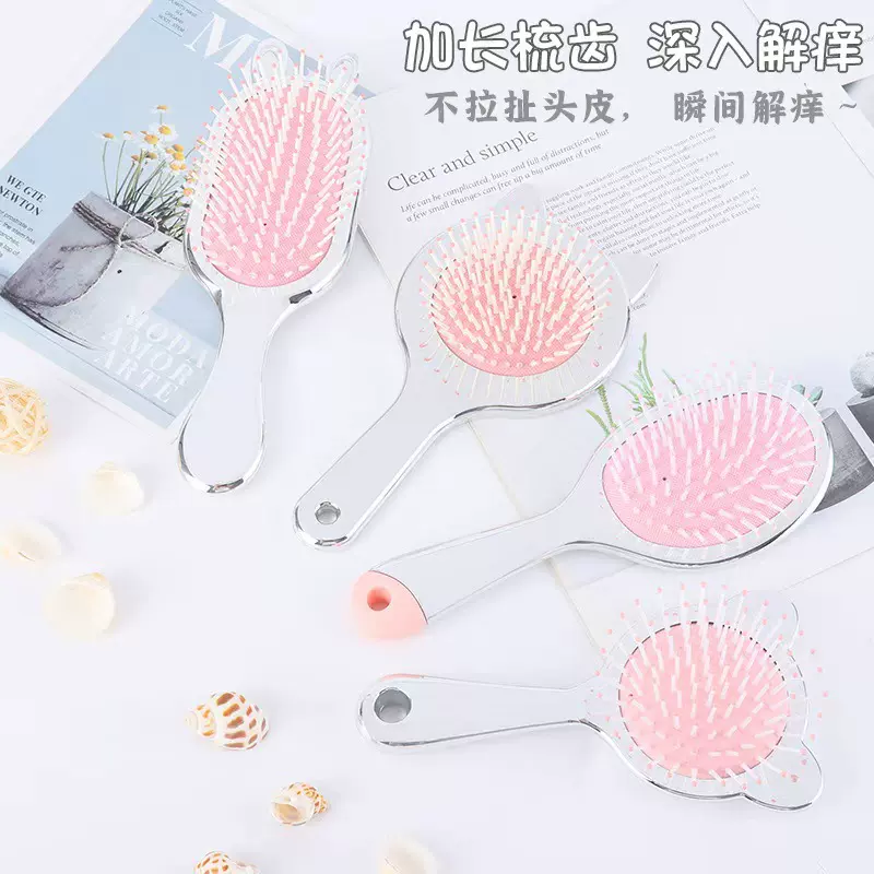 新款电镀银气垫梳卡通可爱气囊梳小巧便携梳头皮按摩梳ins风梳子