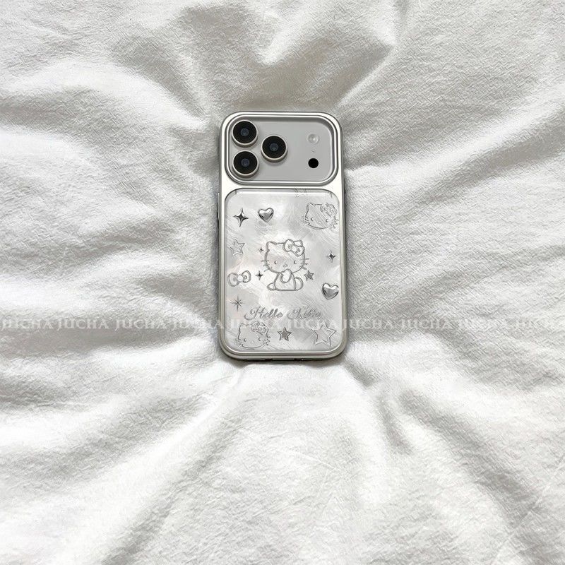 Suitable for Iphone17Promax Mobile Phone Case Cartoon Cute Apple 16Plus Design Sense 15 Niche Metal Kt