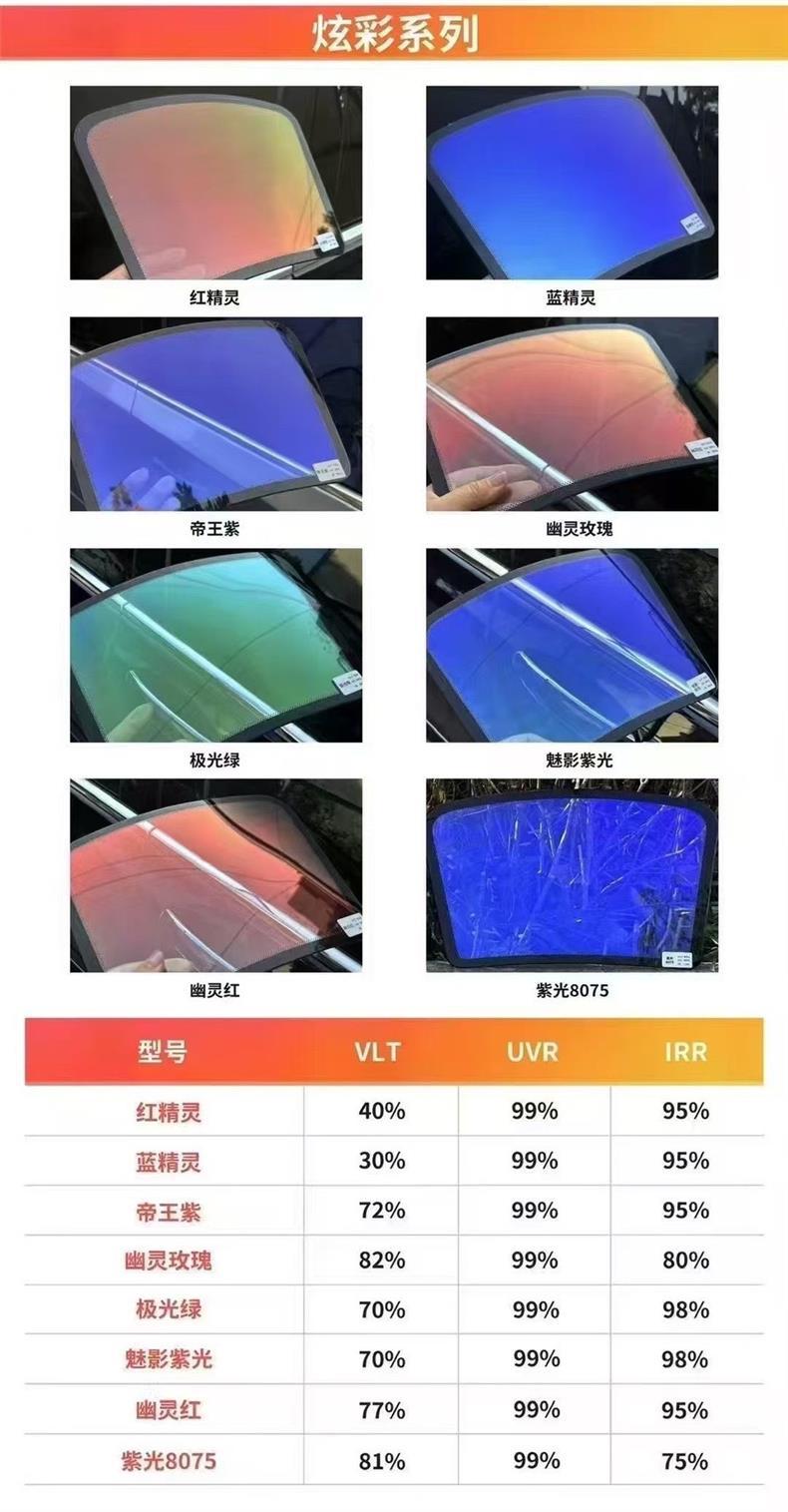 Manufacturer Imperial Purple Ghost Rose Colorful Front Window Film Car Window Sunscreen Film Heat Insulation Film Car Solar Film