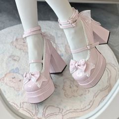 甘い日本の JK ロリータ靴ラウンドトゥ 2025 かわいい女の子ロリータ靴ハイヒール防水プラットフォームメリージェーン
