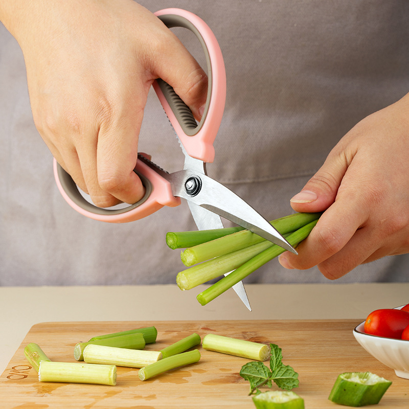 Dual-colored handle household office sharp powerful shears kitchen multi-purpose scissors stainless steel handmade cutting shears paper shears