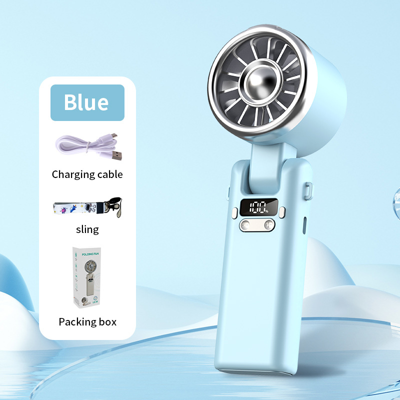 2025 ventilador de mano de hielo de oficina al aire libre portátil USB refrigeración digital de alta velocidad violenta turbina pequeño ventilador