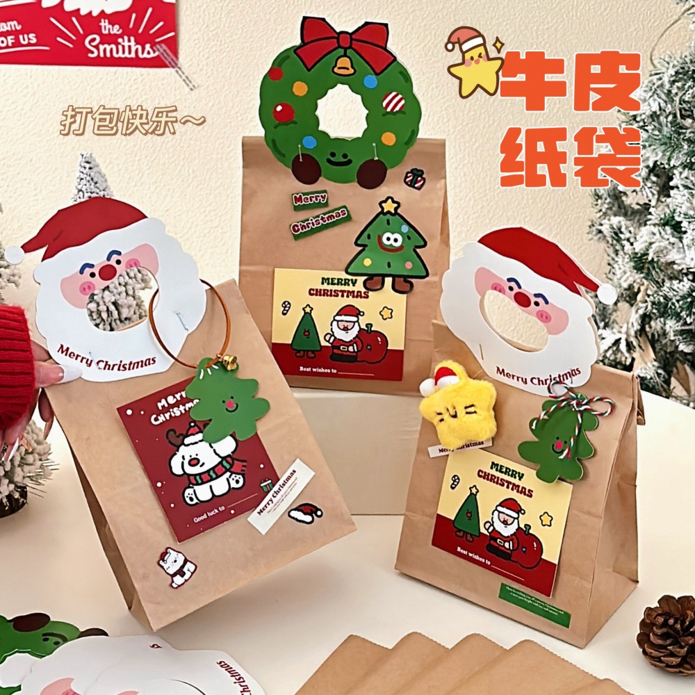 Tengyi original kraft bolsa de decoración cartón de regalo de Navidad accesorios de embalaje de chicas corazón de Navidad accesorios versátiles