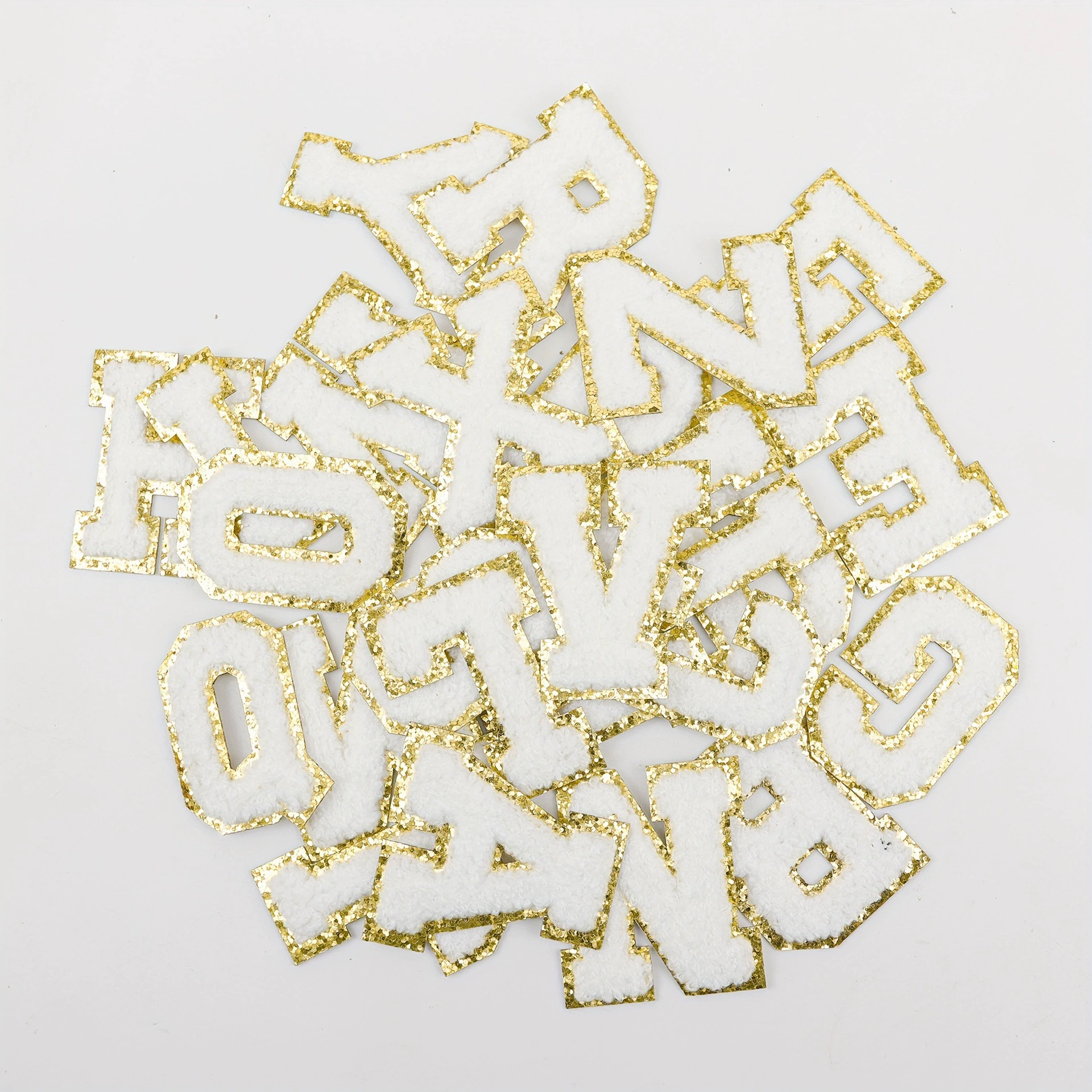 2025 трансграничные новые европейские и американские 26 термонакладок для глажки и нагрева белые буквенные нашивки из шенилла