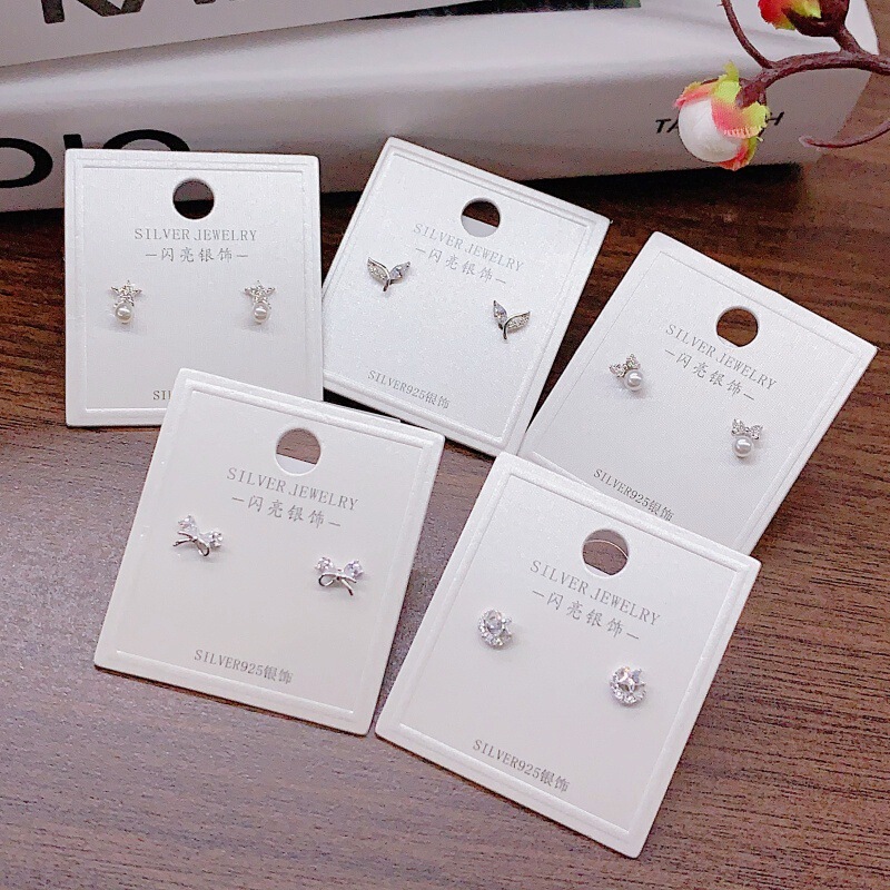 Shiny new simple 925 silver earring wholesale fashion sweet silver needle a variety of optional ear accessories Shiny new simple 925 silver earring wholesale fashion sweet silver needle a variety of optional ear accessories