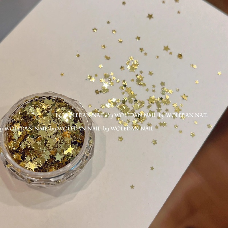 星星亮片美甲饰品网红爆款大小混银色五角星迷你超薄指甲贴片装饰|undefined