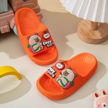 四季通用休闲时尚卡通软底PVC塑料凉拖鞋 男女儿童舒适平底一字拖