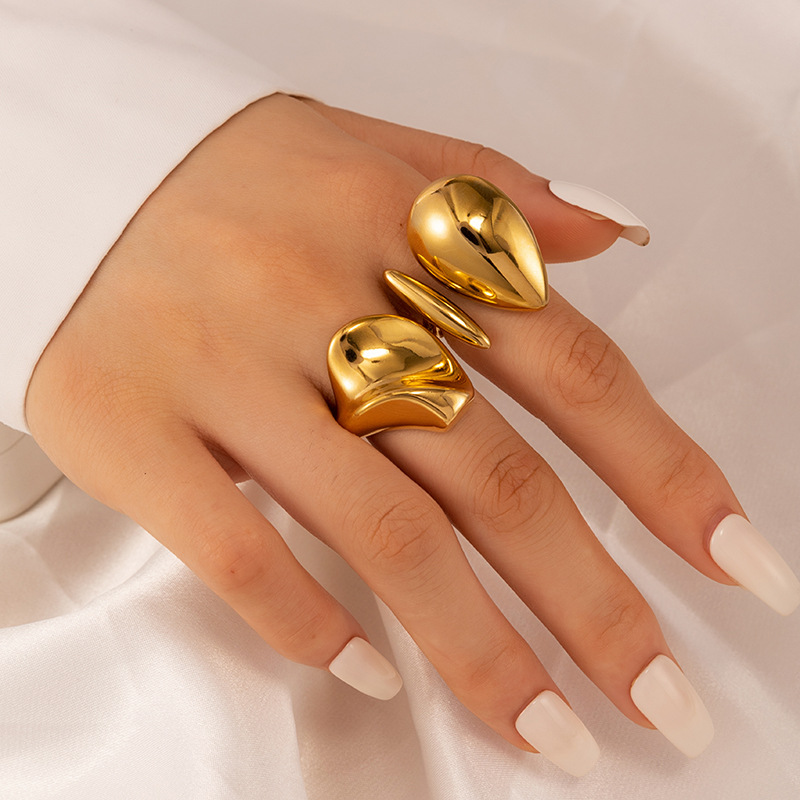 1 Piece Quantity Daily, Shopping Occasion Wholesale Jewelry French Style Modern Style Irregular Snake 304 Stainless Steel 18K Gold Plated Plating Open Rings
