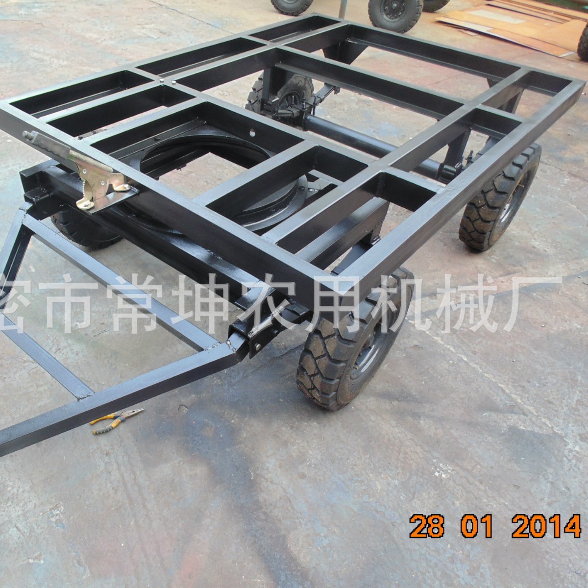 工厂非标定 制ATV拖车商用 工厂车间设备安装2吨平板拖车按需生产