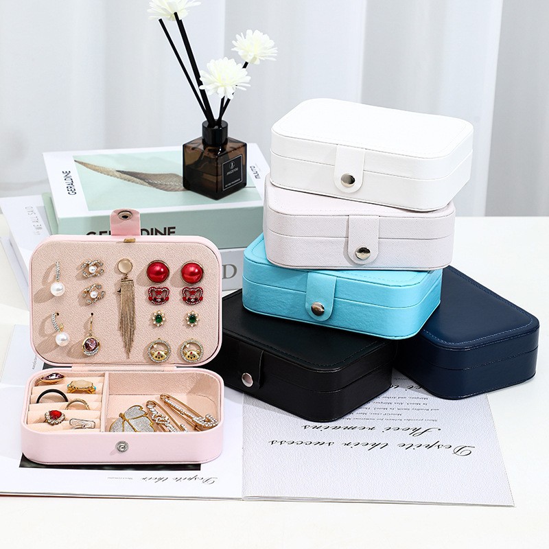 Caja de la joyería caja de almacenamiento 2022 portátil actualizado collar caja de pendientes anillo pendientes de la joyería broche caja