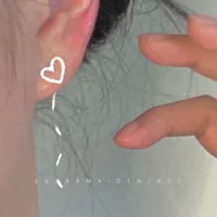 Matte small design wavy earrings, silver 925 sample