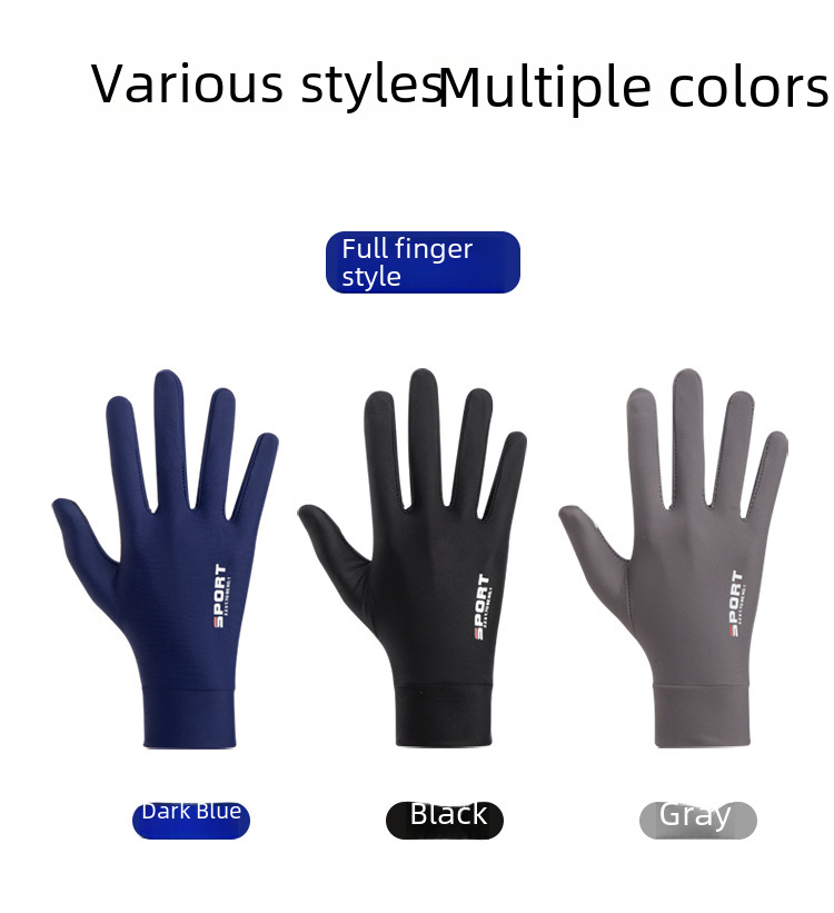 Sun Protection Gloves Ice Silk Summer Outdoor Fishing Riding_voghion.com