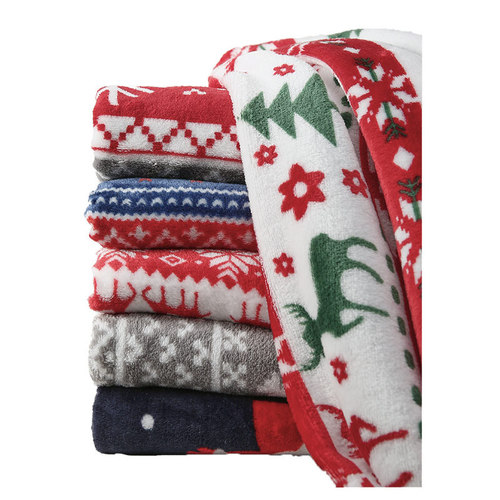 Flannel cloth coral velvet clothing double-sided flannel autumn and winter home clothing blankets Christmas printed fabric
